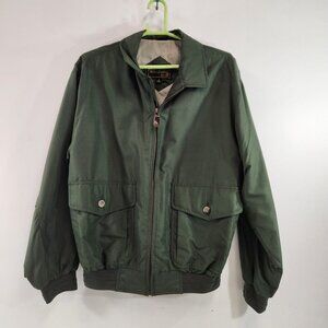 Vintage Boulevard Club Mens Green Casual Bomber Jacket Size Small